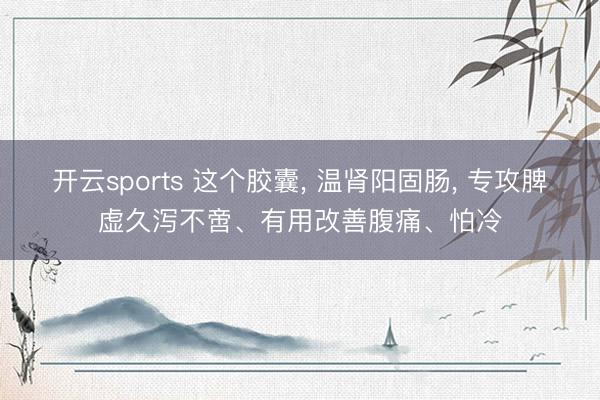 开云sports 这个胶囊， 温肾阳固肠， 专攻脾虚久泻不啻、有用改善腹痛、怕冷