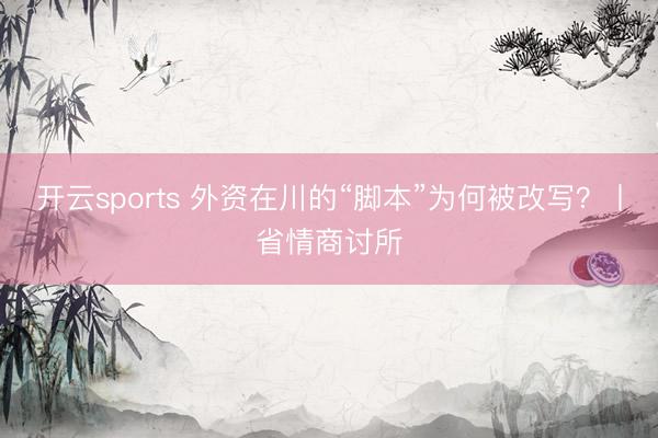 开云sports 外资在川的“脚本”为何被改写？丨省情商讨所