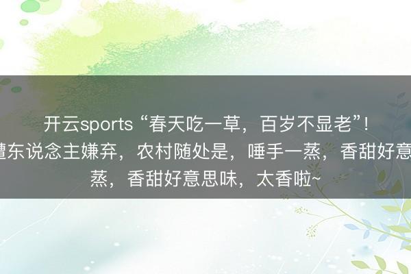 开云sports “春天吃一草，百岁不显老”！却因气息难闻遭东说念主嫌弃，农村随处是，唾手一蒸，香甜好意思味，太香啦~