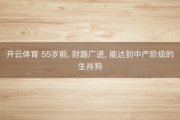 开云体育 55岁前， 财路广进， 能达到中产阶级的生肖狗
