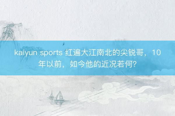 kaiyun sports 红遍大江南北的尖锐哥，10年以前，如今他的近况若何？